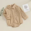 2023-08-16 Lioraitiin 0-24M Newborn Baby Boy Cotton Linen Shirt Romper Solid Long Sleeve Lapel Button Down Jumpsuit Clothes 4