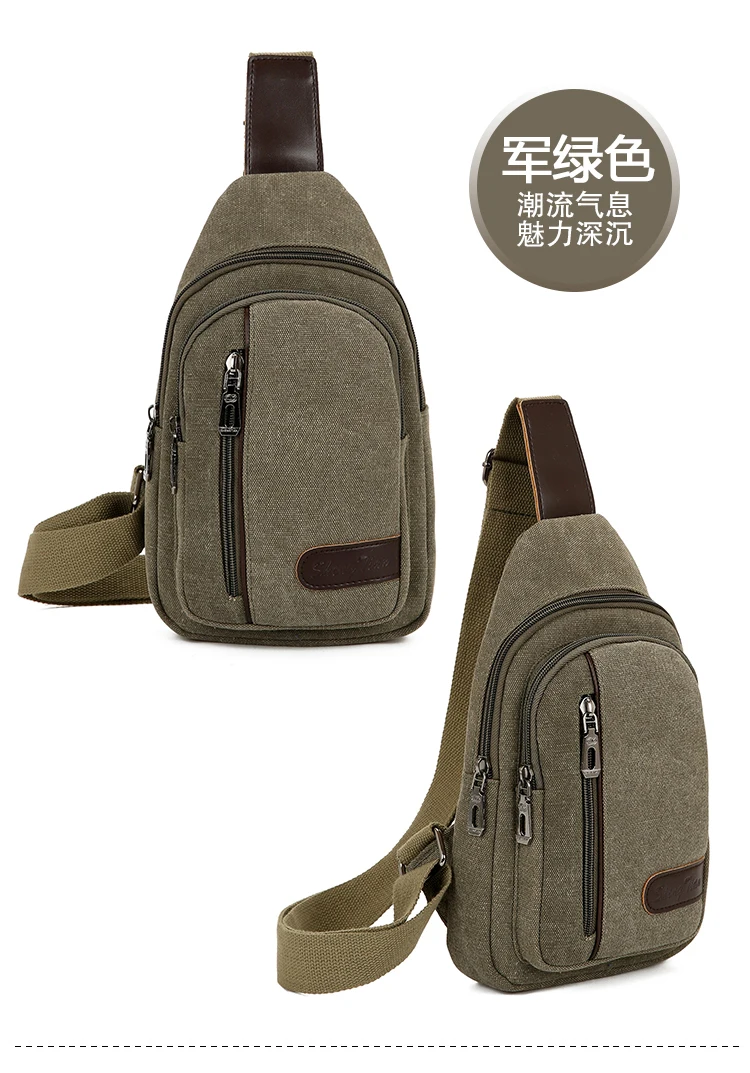 2025 neue männer Leinwand Brust Tasche Umhängetasche Sling Rucksack Koreanischen Stil Casual Taille Pack Leichte Reise Schulter Tasche 254 – Detail 14
