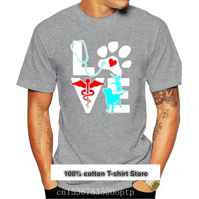 

Camisetas divertidas de veterinario para hombres, camisa de amor de gato y perro, S-3xl de verano, Harajuku