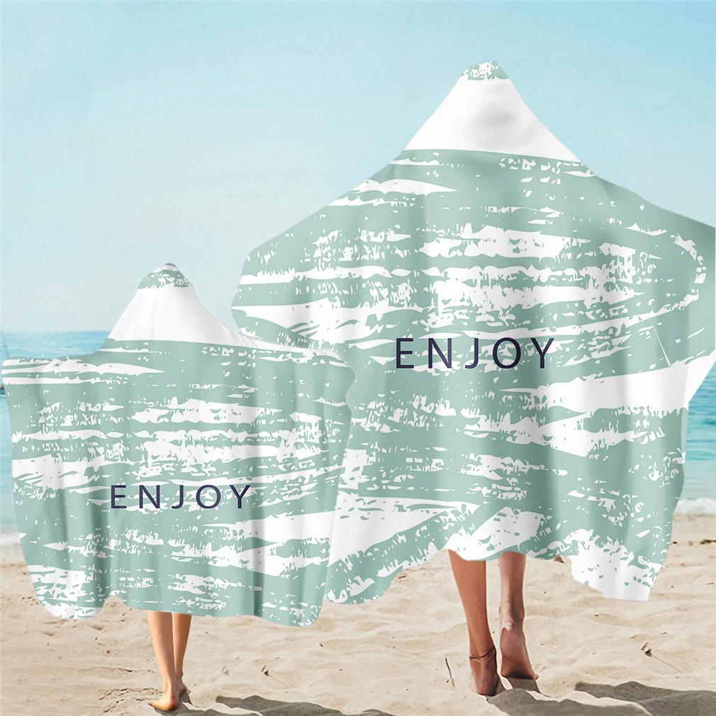 

Encourage Words Enjoy Stay Unique Geometric Adult Kids Hooded Beach Towel for Swim Surf Spa Sauna Drop Shipping Holiday Gift