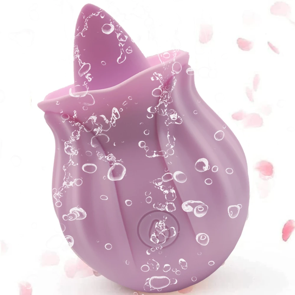 Rose Sex Toy Tongue Licking Clit Stimulation Nipple Vibration Massage Blowjob Vibrator G Spot Masturbation Female Adult Products