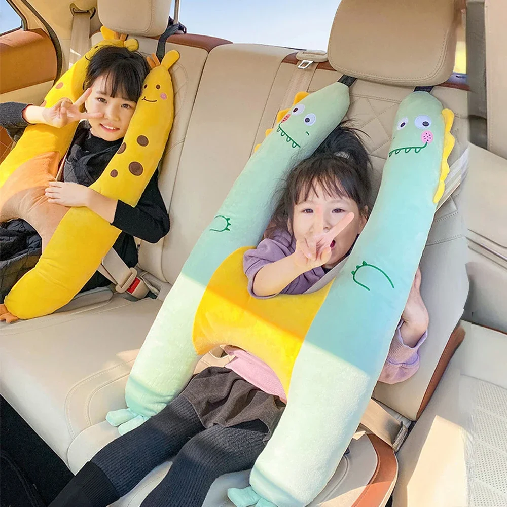 Car Pillow Children's Baby Pillow Shoulder Cover Sleeping Artifact Car Seat Belt Pillow Back Seat Cartoon Neck Guard