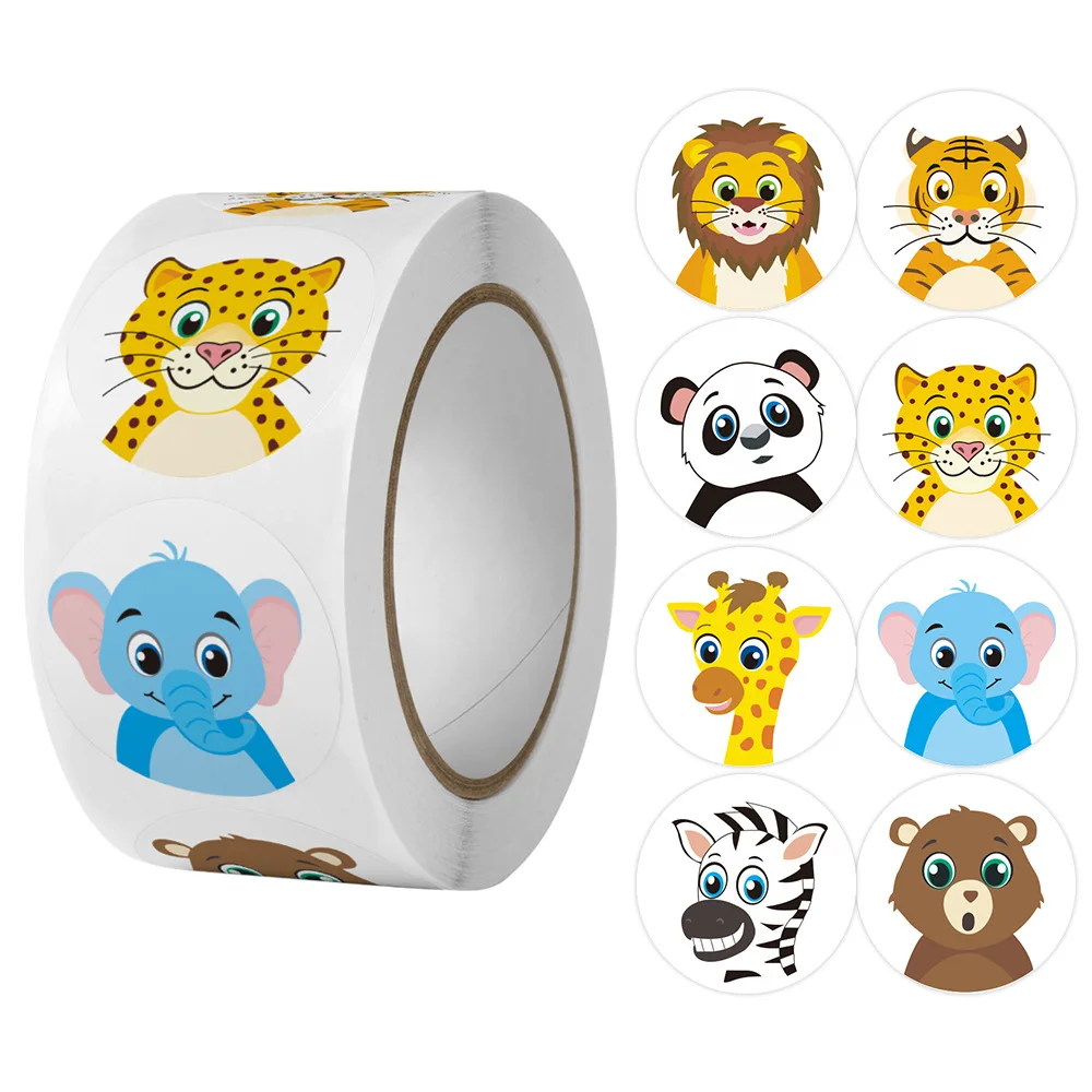 

500pcs Cartoon Animal Sticker Children Label Thank You Stickers Cute Toy Game Tag DIY Gift Sealing Label Decoration Supplies