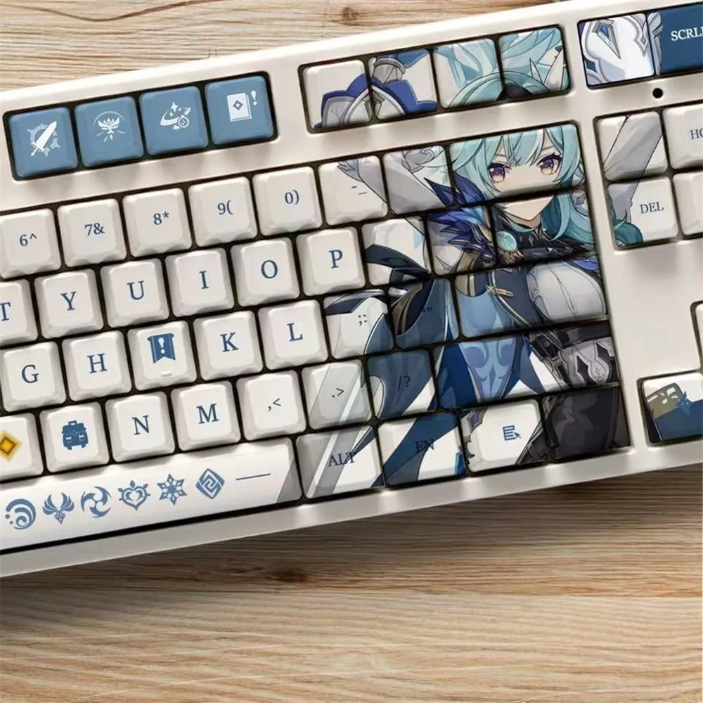 chaves genshin impacto tema keycaps pbt anime keycap teclado mecânico para cereja mx jogo teclado decoração presente