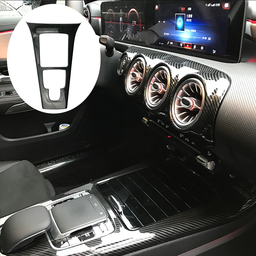 

Для Mercedes Benz A-Class W177 CLA C118 2019-2021 2020 наклейки на центральную панель автомобиля, рамка, полоса, Стандартная отделка
