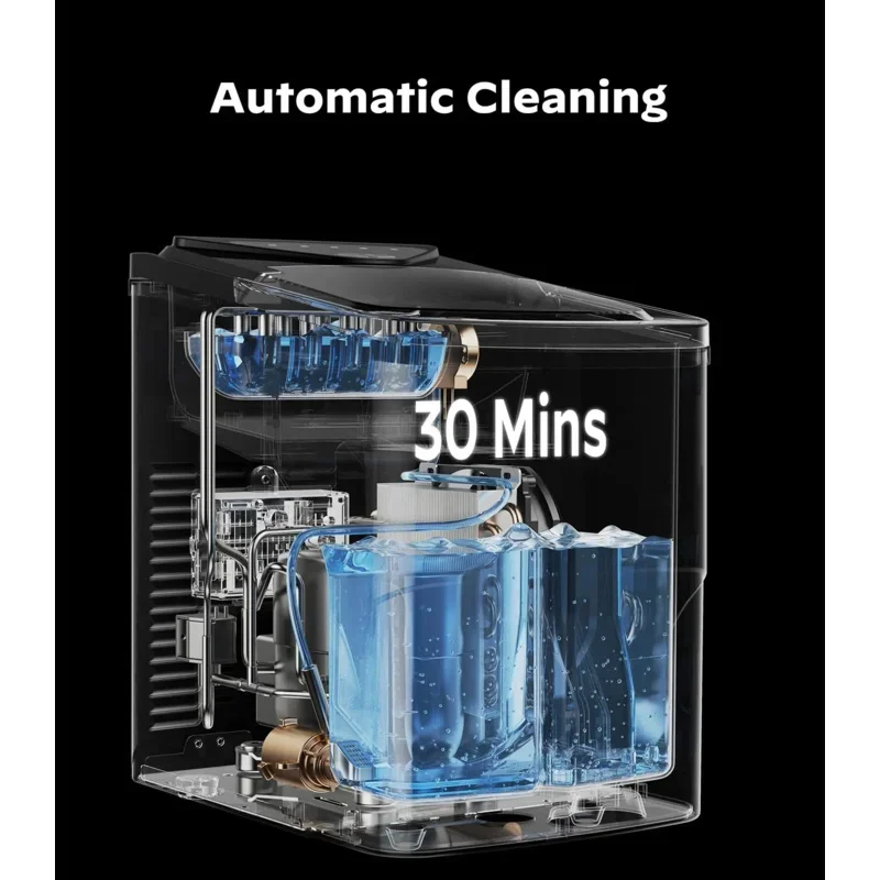 Qwsilonn smart countertop ice maker compact Wi-Fi Ice Maker app control 2 ice cube sizes portable maker with self cleaning