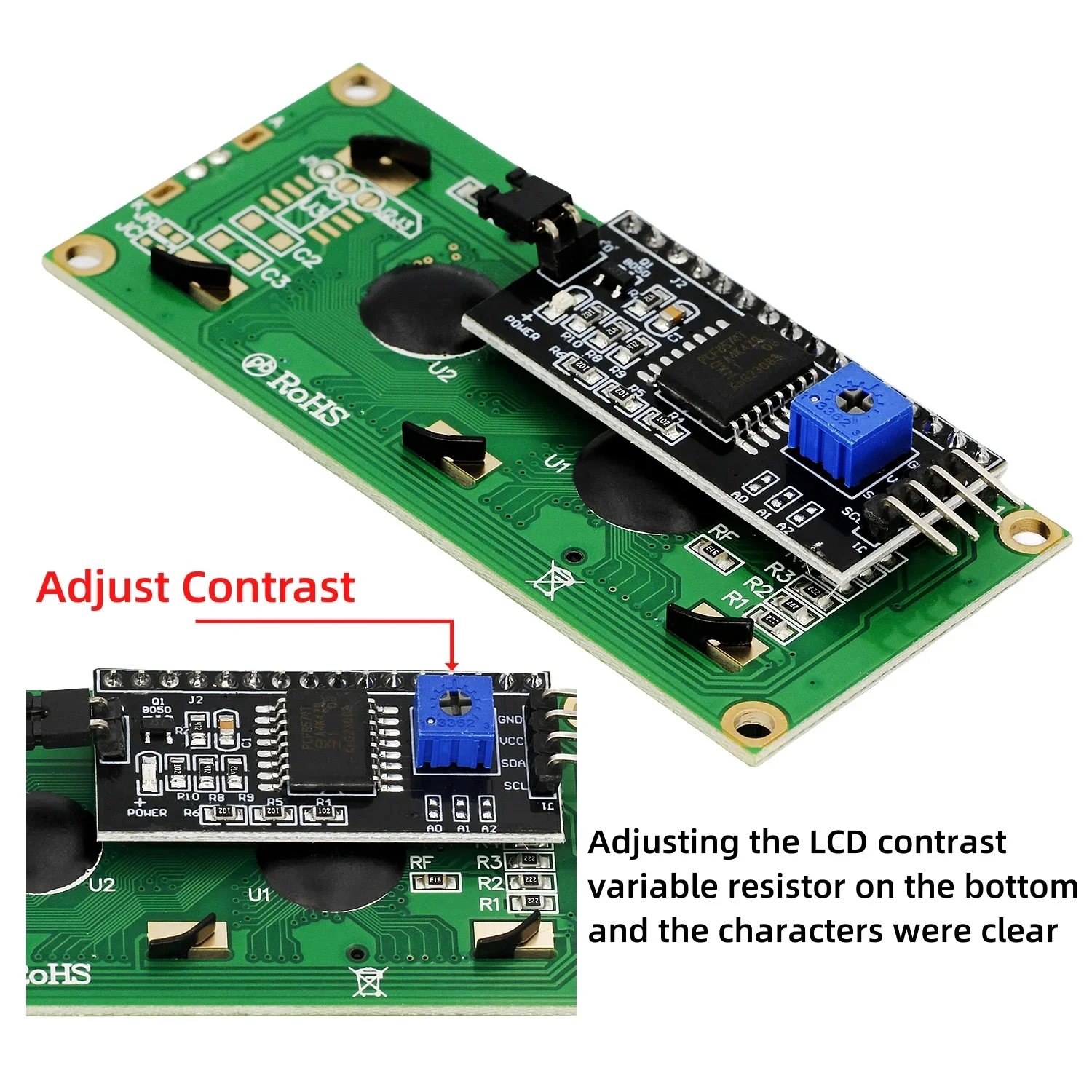 LCD1602 1602A modulo LCD 16x2 caratteri Display LCD muslimaf8574 interfaccia IIC I2C 5V schermo blu/giallo verde per Arduino