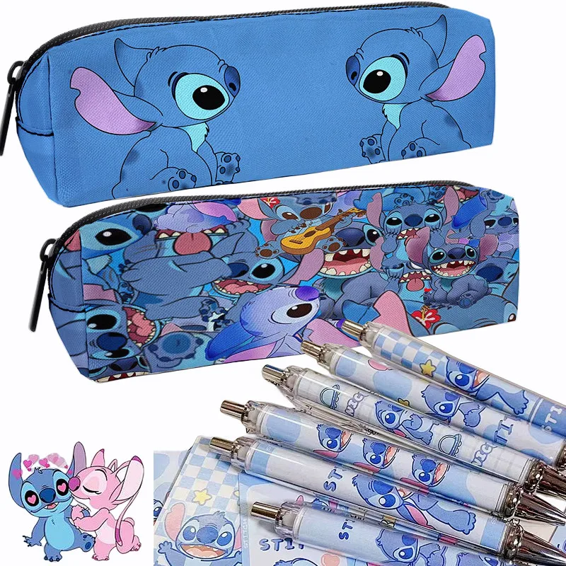 Trousse à crayons Disney Stitch pour étudiants, sac à stylos