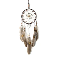 Retro Maple Leaf Dream Catcher Wind Chimes Indian Style Feather Car Pendant Dream Catcher 1