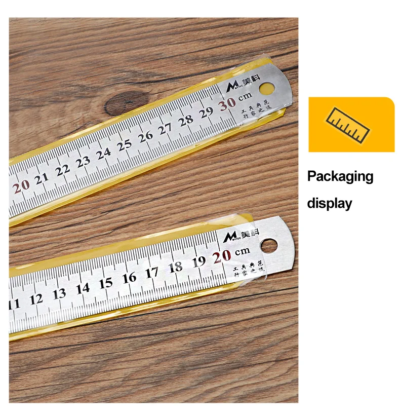 Straight Ruler Double Side Stainless Steel Metric Ruler Precision Measuring Tool 15cm/20cm/30cm/50cm School Office Supplies 6