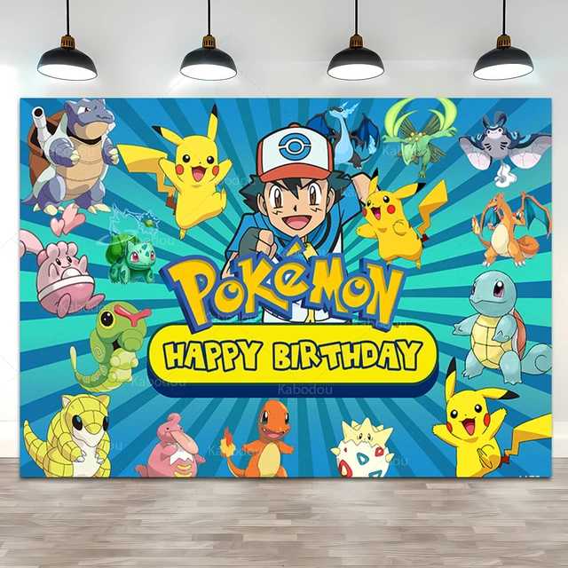 Crianças Aniversário Festa Backdrop Pokemon Tema Decoração Pikachu  Fotografia Fundo Pocket Monster Evento Wall Photo Banner - AliExpress