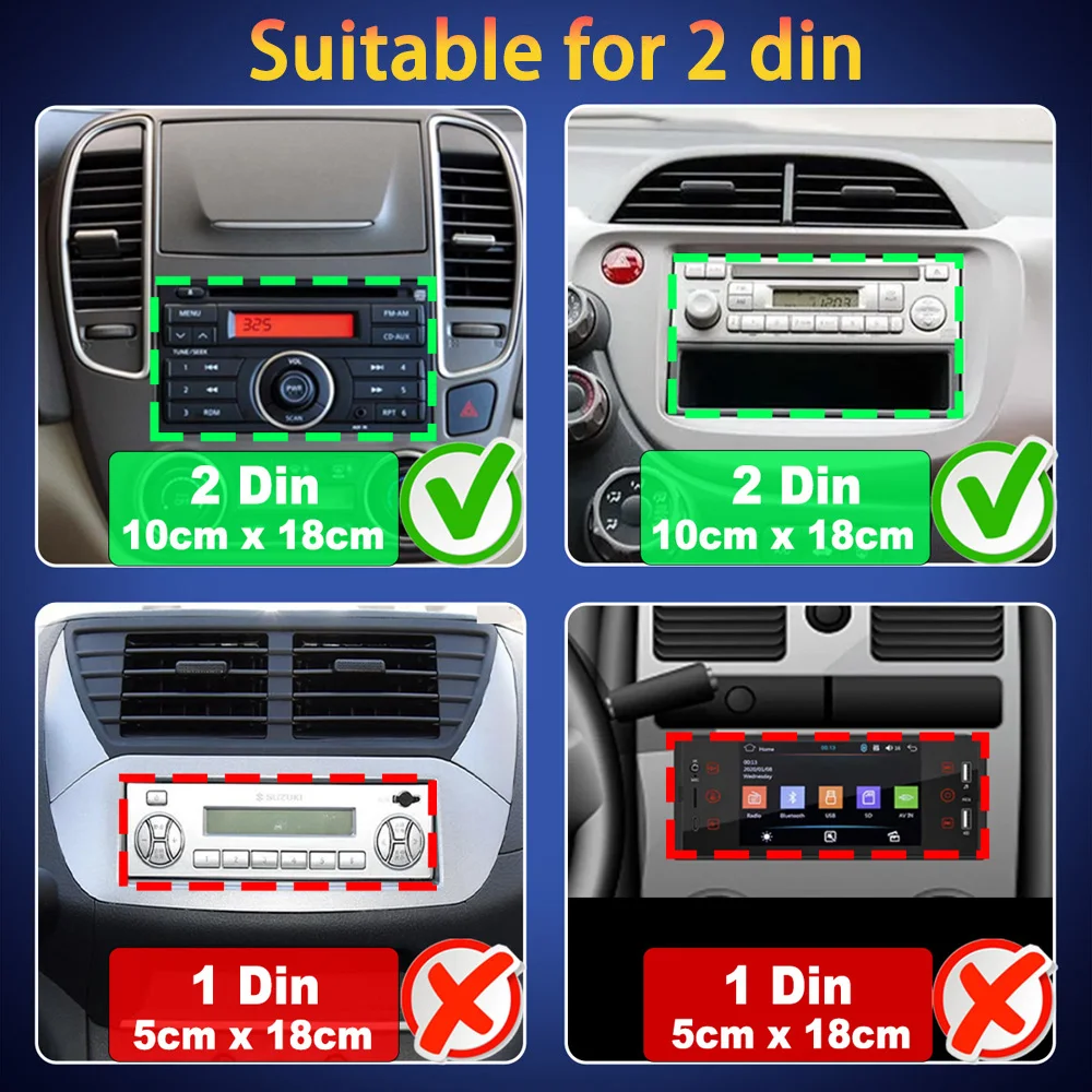 7 Inch Android Auto Car Radio 8 Core 4G 64G Car Stereo Double Din Multimedia Wireless Carplay Radio 2 Din Audio Navigator