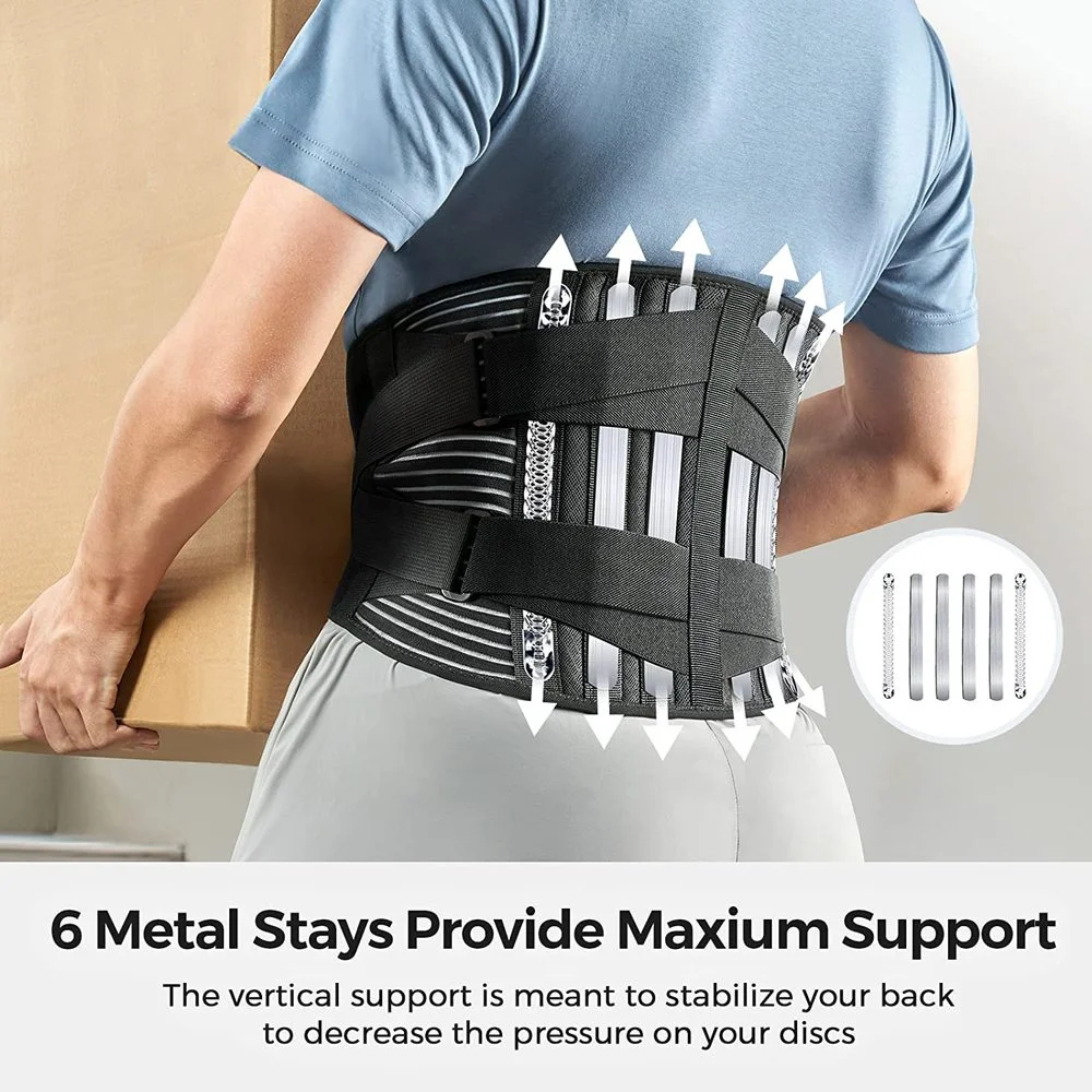 FREETOO Air Mesh Back Support Belt for Men Women Lower Back Pain