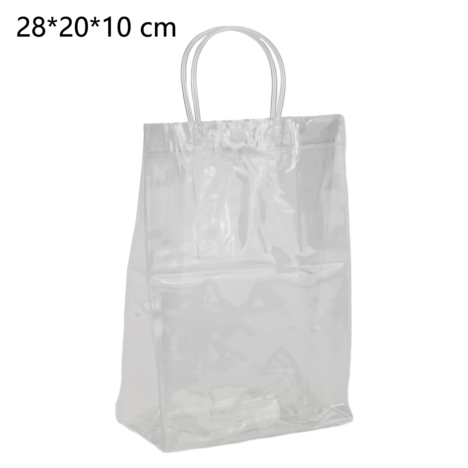 Cooler Bag Drink Cooler Wine Cooler Sleeve 1/2/5pcs Ice Wine Bag With Handel Collapsible Clear PVC Pouch Wine Cooler Bag Chiller Sleeves For Champagne Beer Beverages