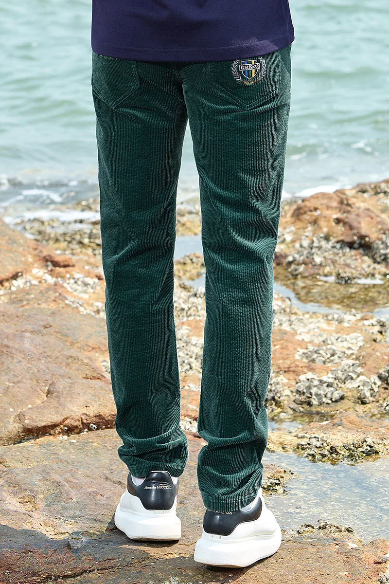 New Winter Pants For Men Casual Straight Leg Corduroy Trousers Bruce&Shark Thicken Stretch Cotton Korean Style Clothing Big Size 6