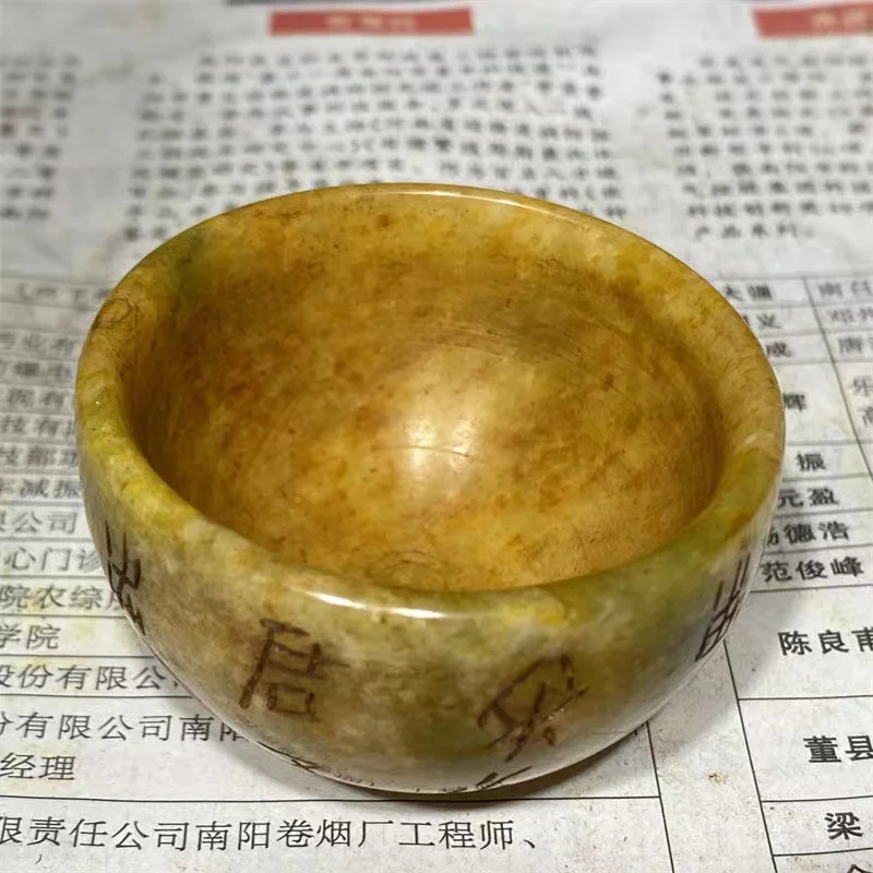 Rare old jade natural cup,Free shipping 4