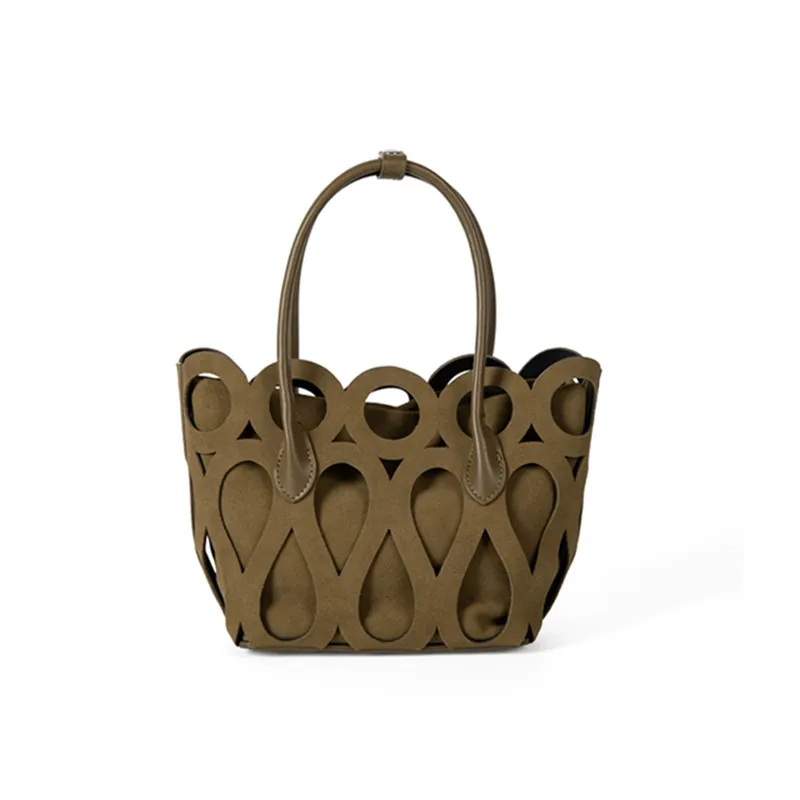 Design Women's Handbag Hollow Out Shoulder Bucket Crossbody Bag Fashionable Tote Bag Elegant Luxury Female Bolso