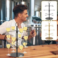3 Tiers Cocktail Tree Stand 12 Holders Wine Glass Display Stand Metal Red Wine Cup Stand Rack for Cocktails Champagne Red Wine 1