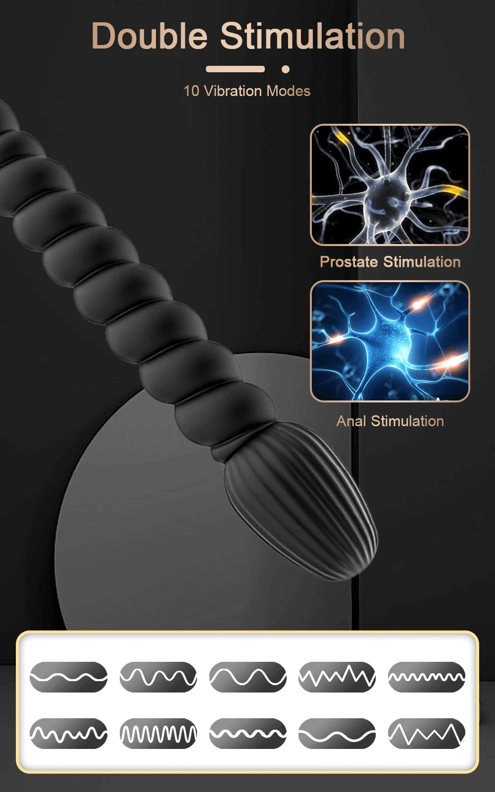 2023 new Vibrators Anal Beads 10 Speeds Female for Women Soft Butt Plug Stimulator Vibrating Gay Sex Toys for Men A_voghion.com
