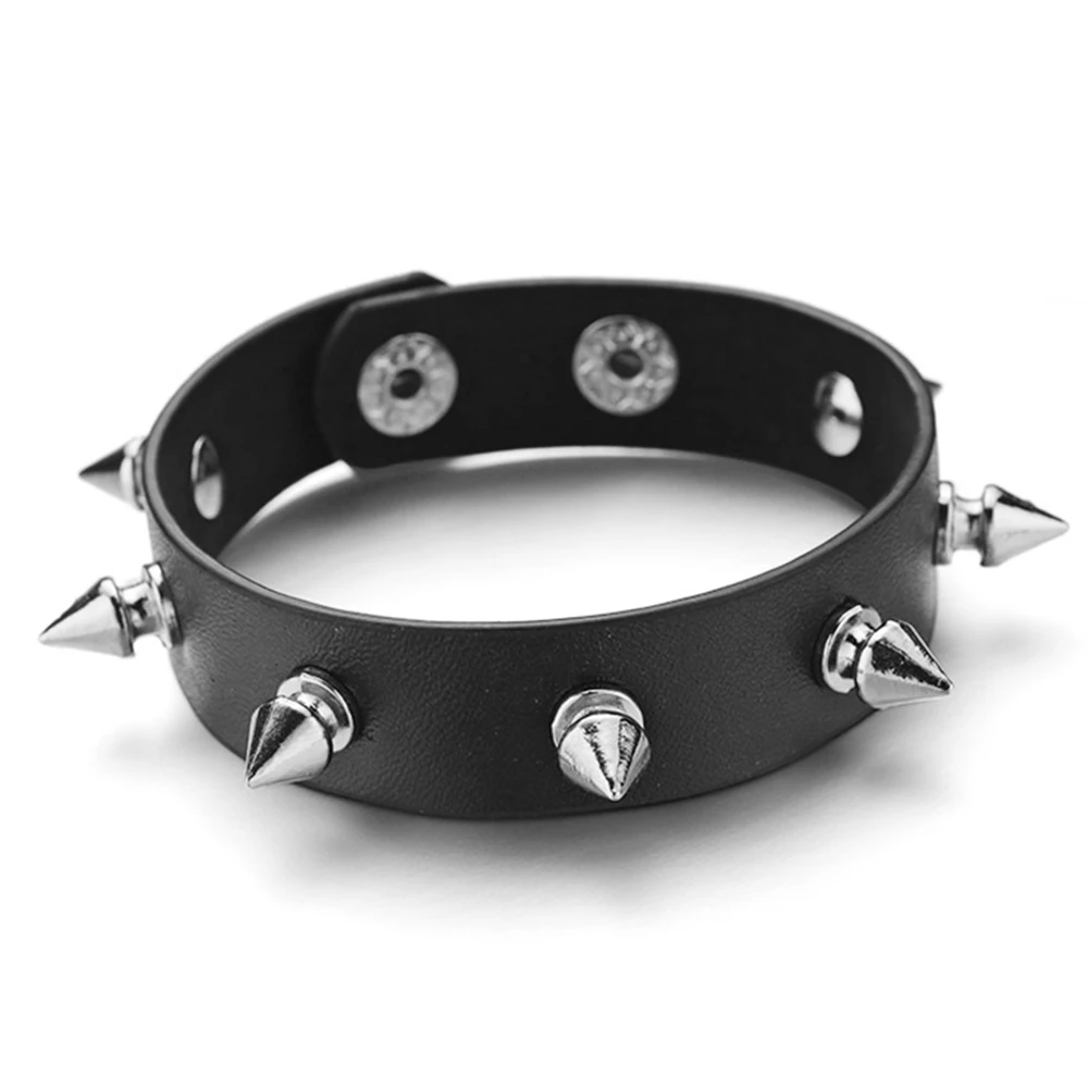 Unique Pointed Bracelet One-row Spike Rivet Punk Gothic Rock Unisex Bracelets Bangles Fashion Jewelry Cuff Wristband