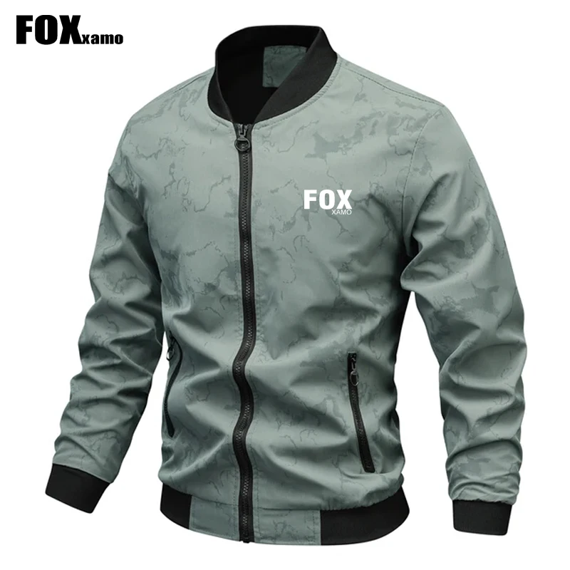 Foxxamo 남성용 캐주얼 재킷, 패치워크 야구 칼라 아웃웨어, 2024 사이클링 슬림 오토바이 재킷, 패션 스트리트웨어, 신제품