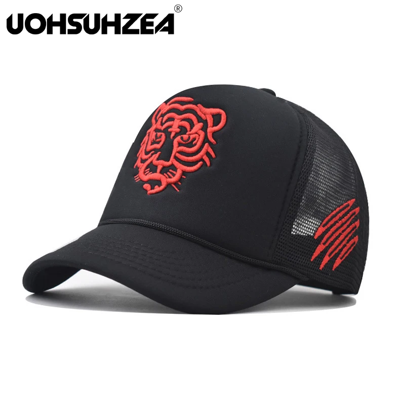 

UOHSUHZEA брендовая мужская сетчатая бейсболка с вышивкой тигра Женская кепка для гольфа Снэпбэк Кепка летняя кепка для водителя грузовика в стиле хип-хоп