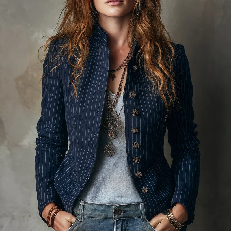 سترة كلاسيكية بقصة ضيقة ملابس خارجية للسيدات للخري...