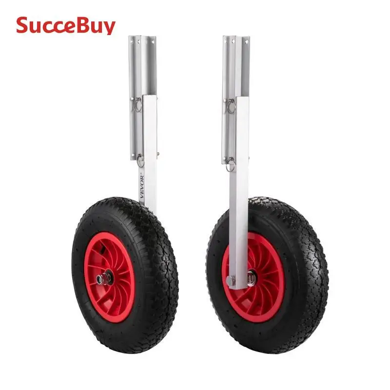 VEVOR 2PCS Inflatable Boat Launching Wheel 136 KG Weight Load Capacity Aluminum Frame 38CM Diameter Rubber Tire