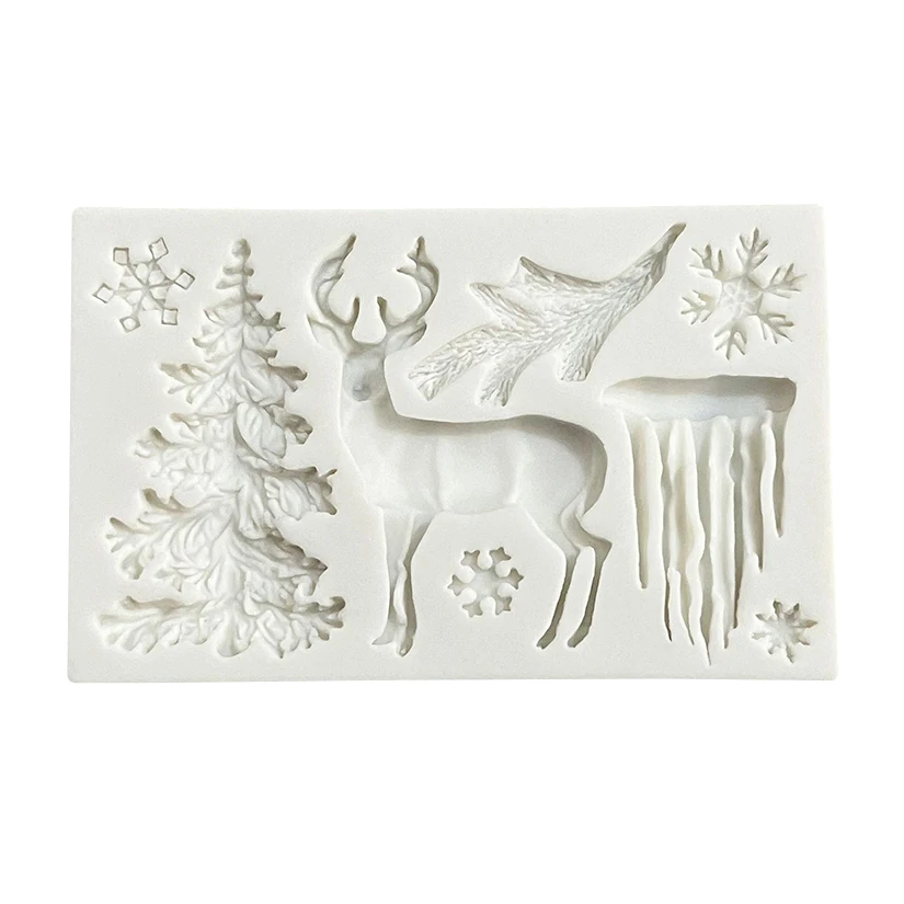 Baum Hirsch Weihnachten Silikon Kuchen Backform Sugarcraft Schokolade Cupcake Harz Werkzeuge Fondant Kuchen Dekorieren Werkzeuge – Detail 2