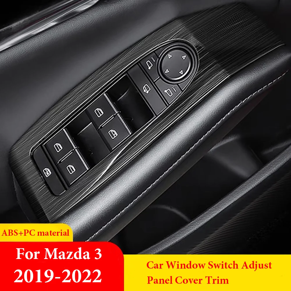 

ABS Carbon fiber Car Window Glass Lift Switch Button Cover Trim Sticker for Mazda 3 2020 2021 2022 2023 Auto Accessories