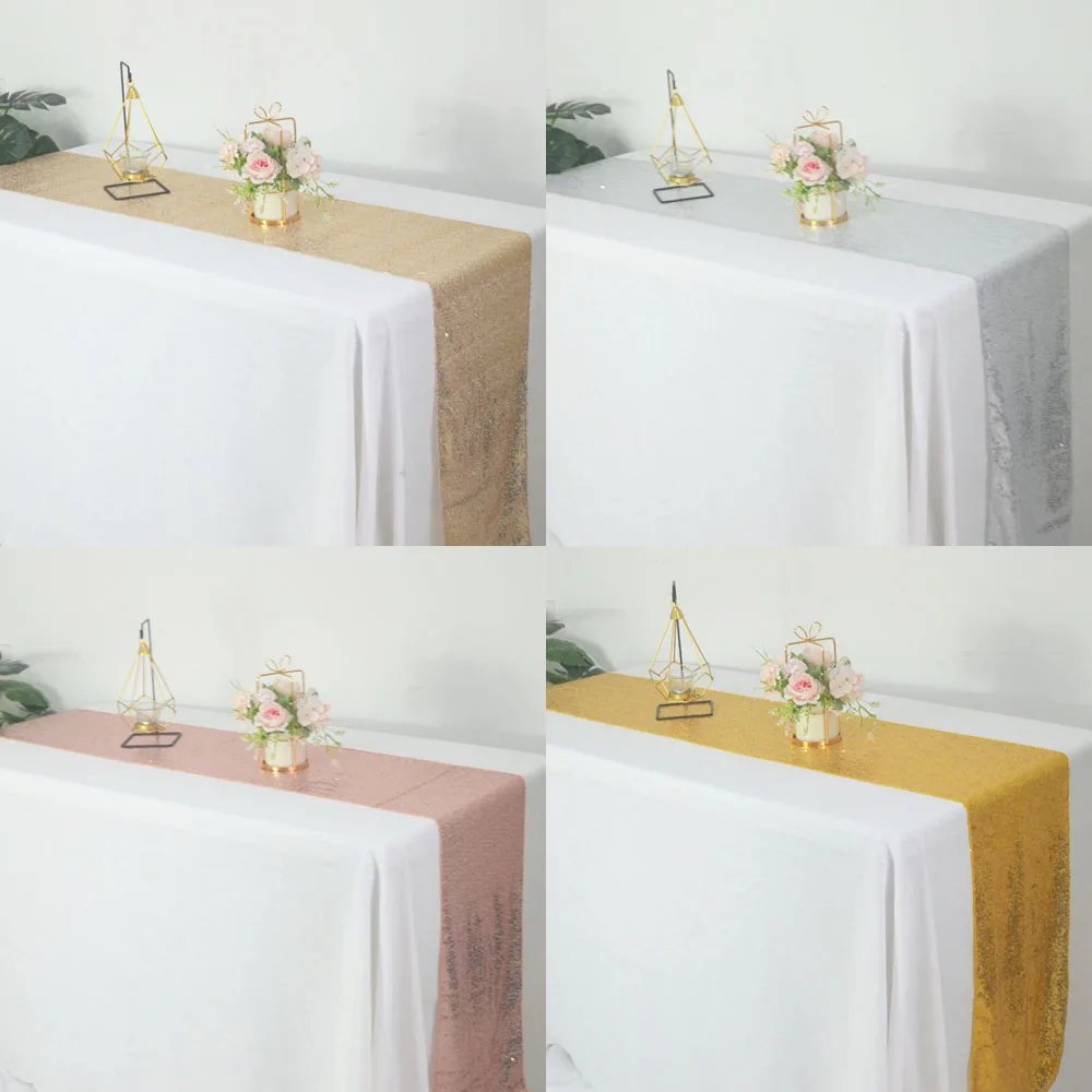 Sequin Table Runner for Wedding Party Table Decoration, Monochrome Table  Runners, Luxury Gold and Silver, Wholesale, 30x180cm - AliExpress