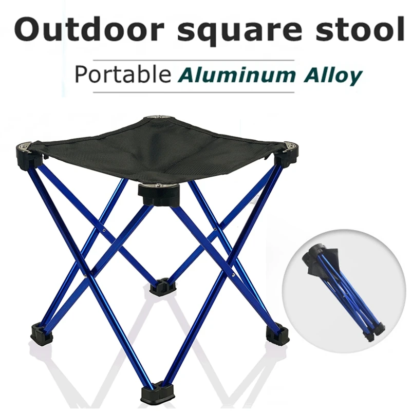 

Aluminum alloy 1680D Double-Layer Small Camping Chair Mare Ultralight Portable Outdoor Bench Stool Folding Picnic Fishing Chairs