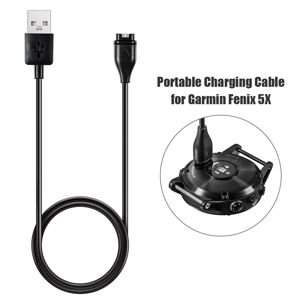 Fenix ??6S 6 5 Plus 5X Vivoactive 3용 1m USB 충전 케이블 코드 충전기 GarminActive vivoactive 4와 호환 가능