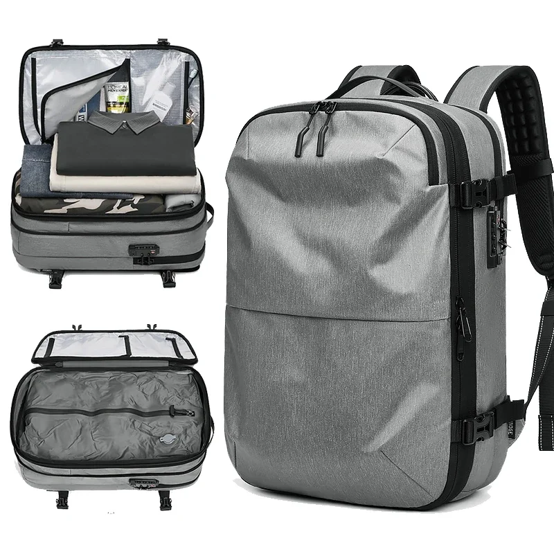 Men's Backpacks Airback Vacuum Travel Business Multifunction High Capacity Expandable Waterproof Fashion Backpack Anti Theft Bag 1