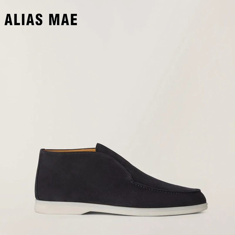 

ALIAS MAE 2023 Classic Men's Platform Luxury Brand Logo Sheepskin Suede High Top Soft Sole Ankle Boots
