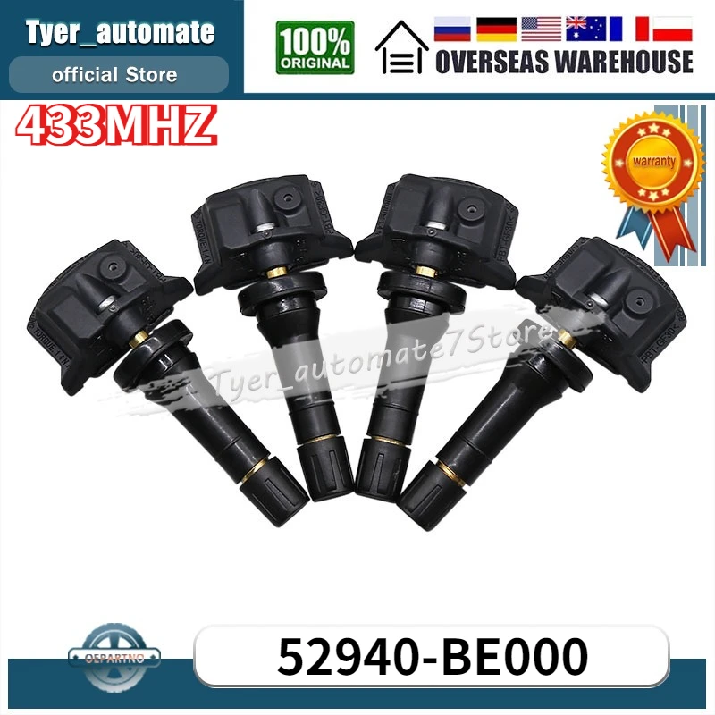52940-BE000 4PCS Reifendrucküberwachungssensor 433MHZ 52940BE000 FÜR Kia Carnival KA4 Ceed CD PV5 Seltos Sorento MQ4 – Detail 2