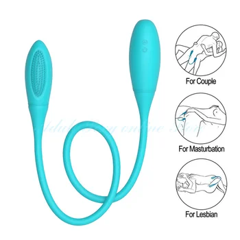 Rechargeable Dual Vibrator 7 Speeds Double Head Jump Egg Bullet Dildo Vibrator Anal Butt Plug Adult Sex Toy For Couple Men Women 5