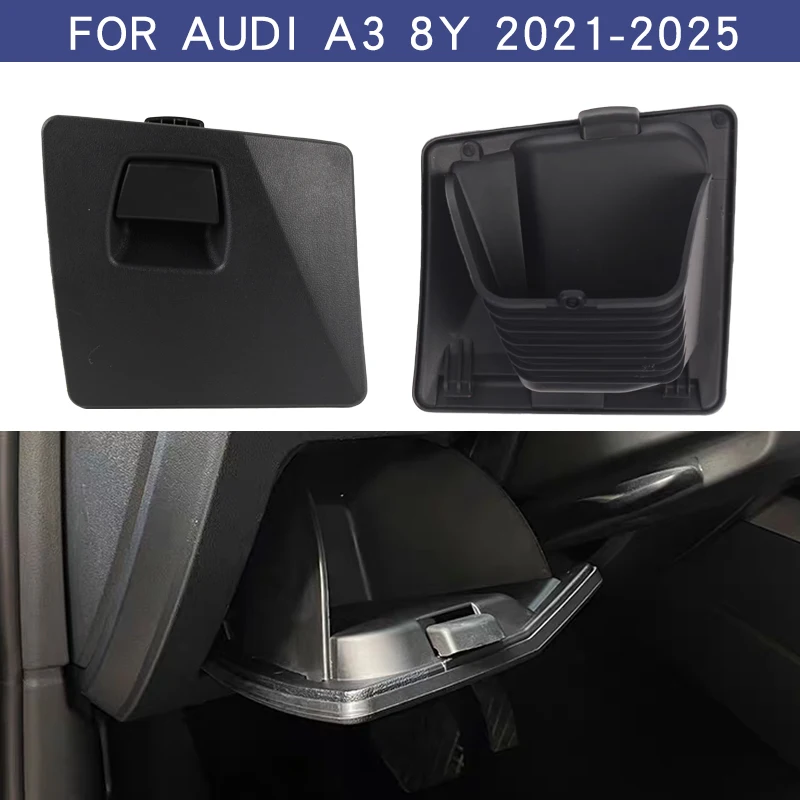 아우디 A3 8Y 2021-2025 LHD 운전석 쪽 블랙 수납함 콘솔 수납 글러브 박스 홀더 서랍형 쓰레기통