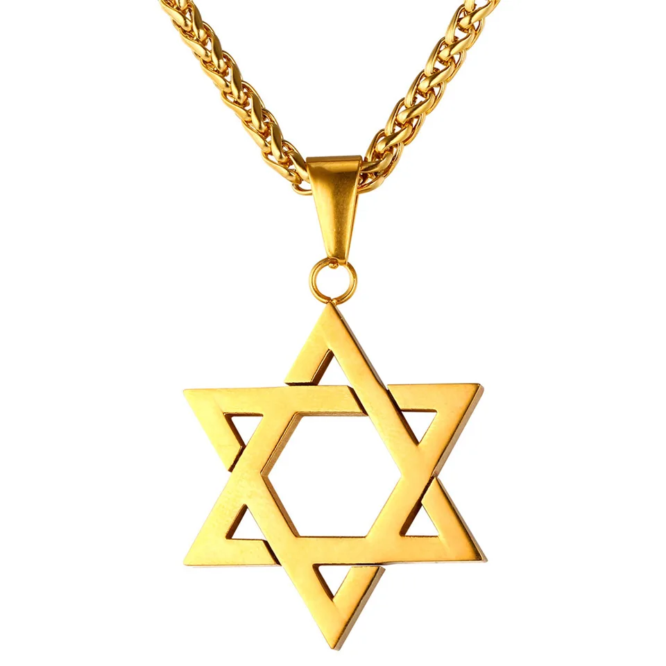 U7 Men Women Star Of David Necklace 