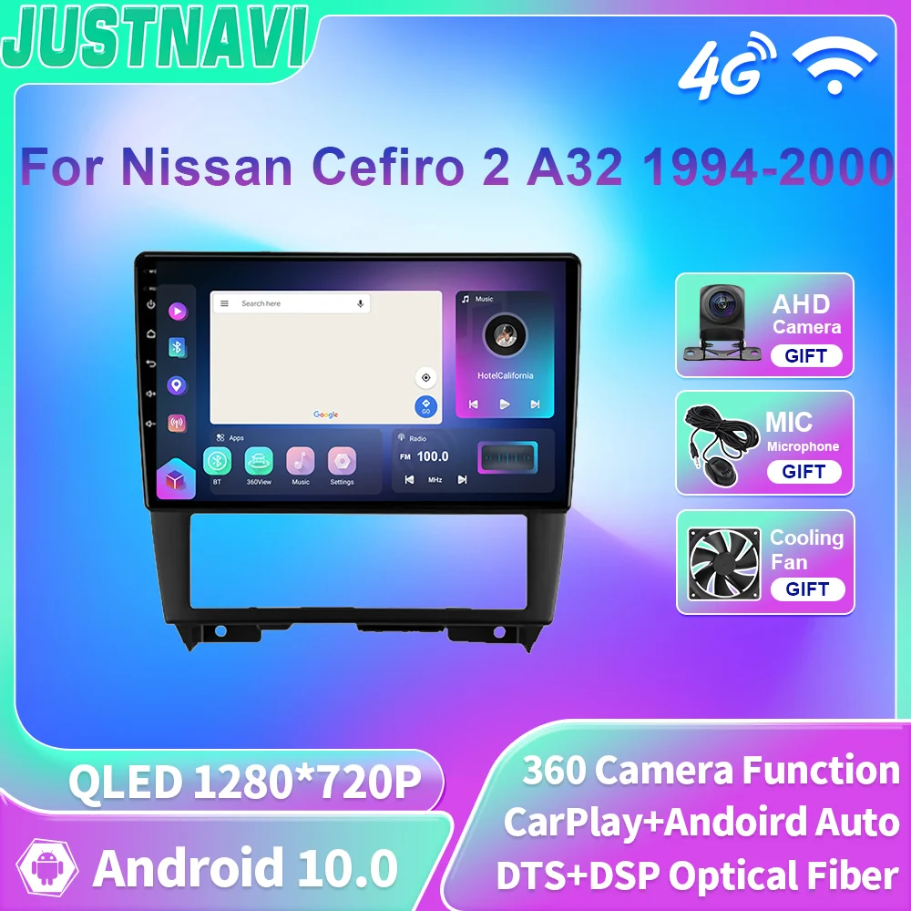 

JUSTNAVI Android Auto Car GPS Radio Multimedia Video Player For Nissan Cefiro 2 A32 1994 1995 1996 1997 1998 1999 2000 RDS SWC