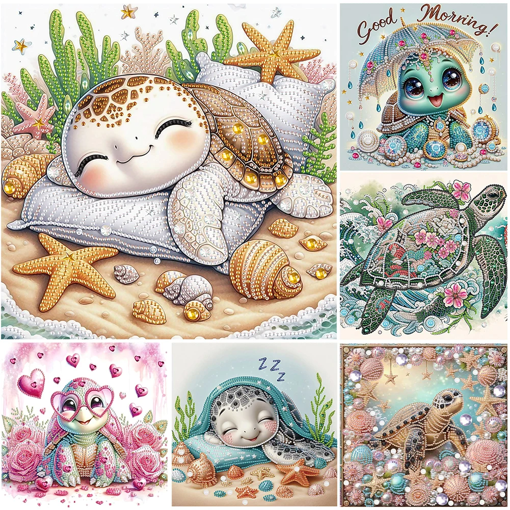 5D DIY Partial Special Shaped Drill Diamond Painting Sea Turtle Art Decor