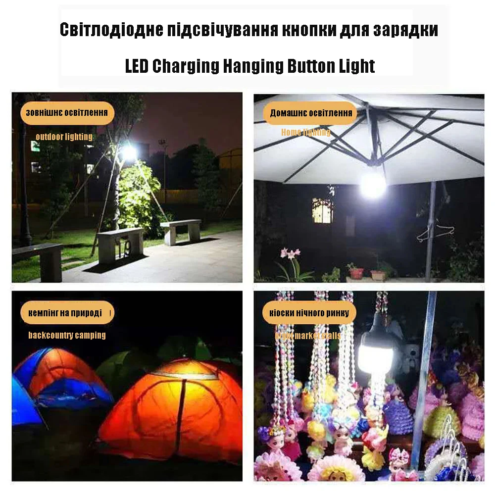 Portable Camping Lights Rechargeable lamp Led Light Lantern Emergency Bulb High Power Tents Lighting Flashlight Equipment Bulb