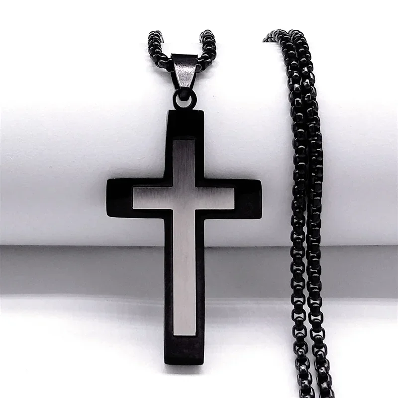 Colgante Cruz Collar Cruz Acero Inoxidable Para Hombre - Cadena