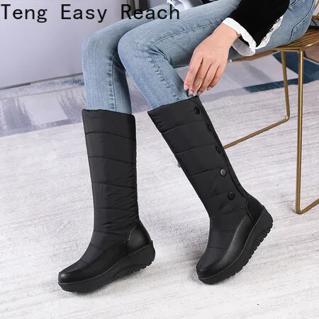 Down Warm Plush High Snow Boots Women 2023 Winter Shoes Platform Women's Over-the-Knee Boots Female Fashion Fur Water-proof Shoe
