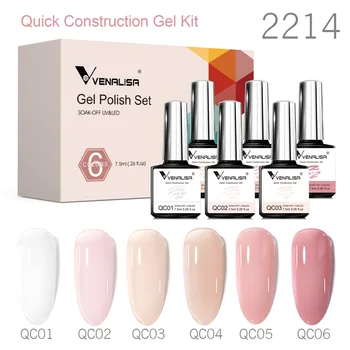6pcs Venalisa Construction Gel Kit Stronger Jelly Color Reinforce Natural Nail Varnish Rubber Base Color Series Nude Collection
