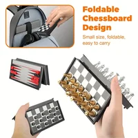 Mini Magnetic Chess Board Game Toys Folding Magnetic Plastic Chessboard Portable Interactive Toy for Kids Adult Birthday Gift 2