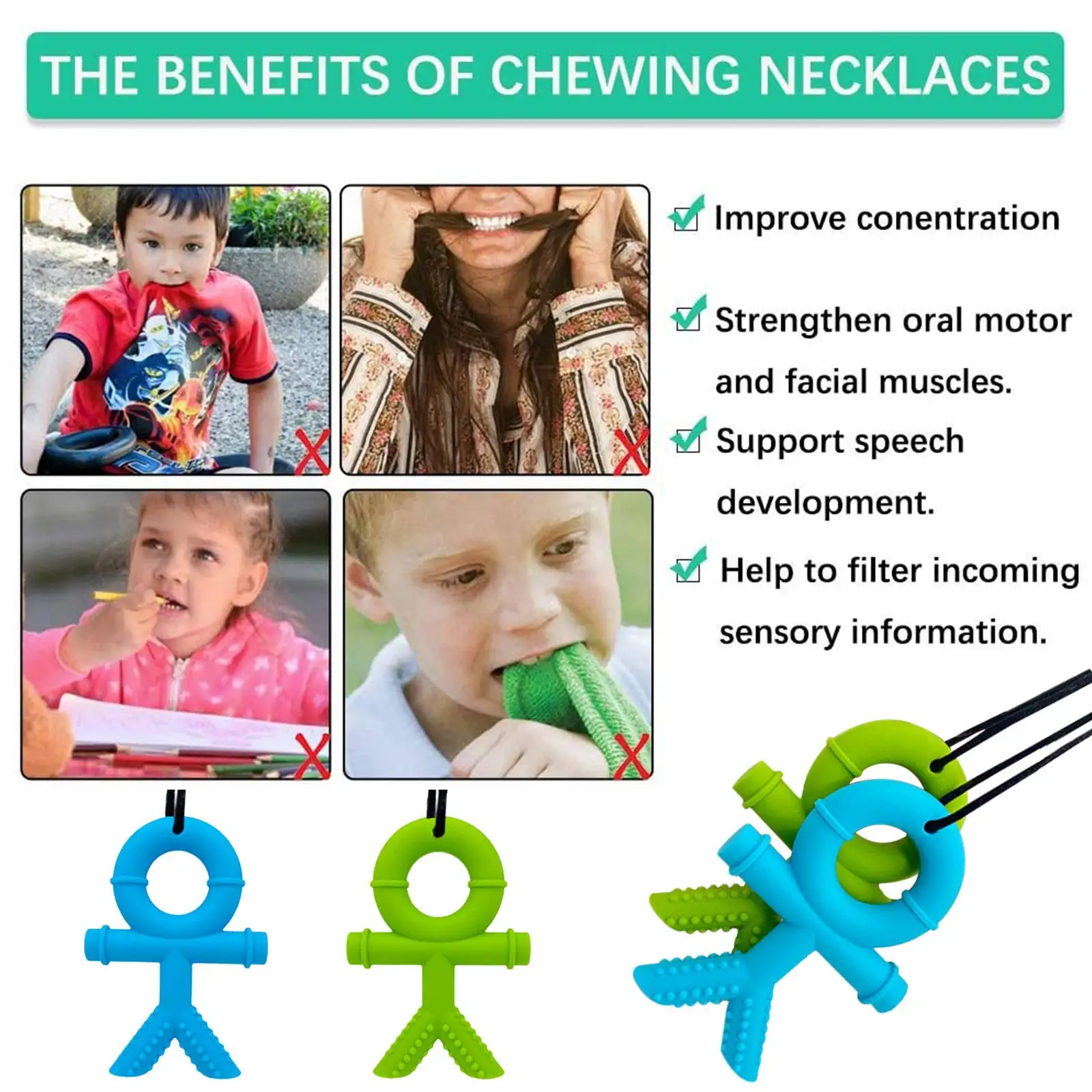 Baby Teether Chew Lery Silicone Kids Teethers Teething Care Bite Autism Sensory Chewy ADHD Toys For Children Gifts - 4