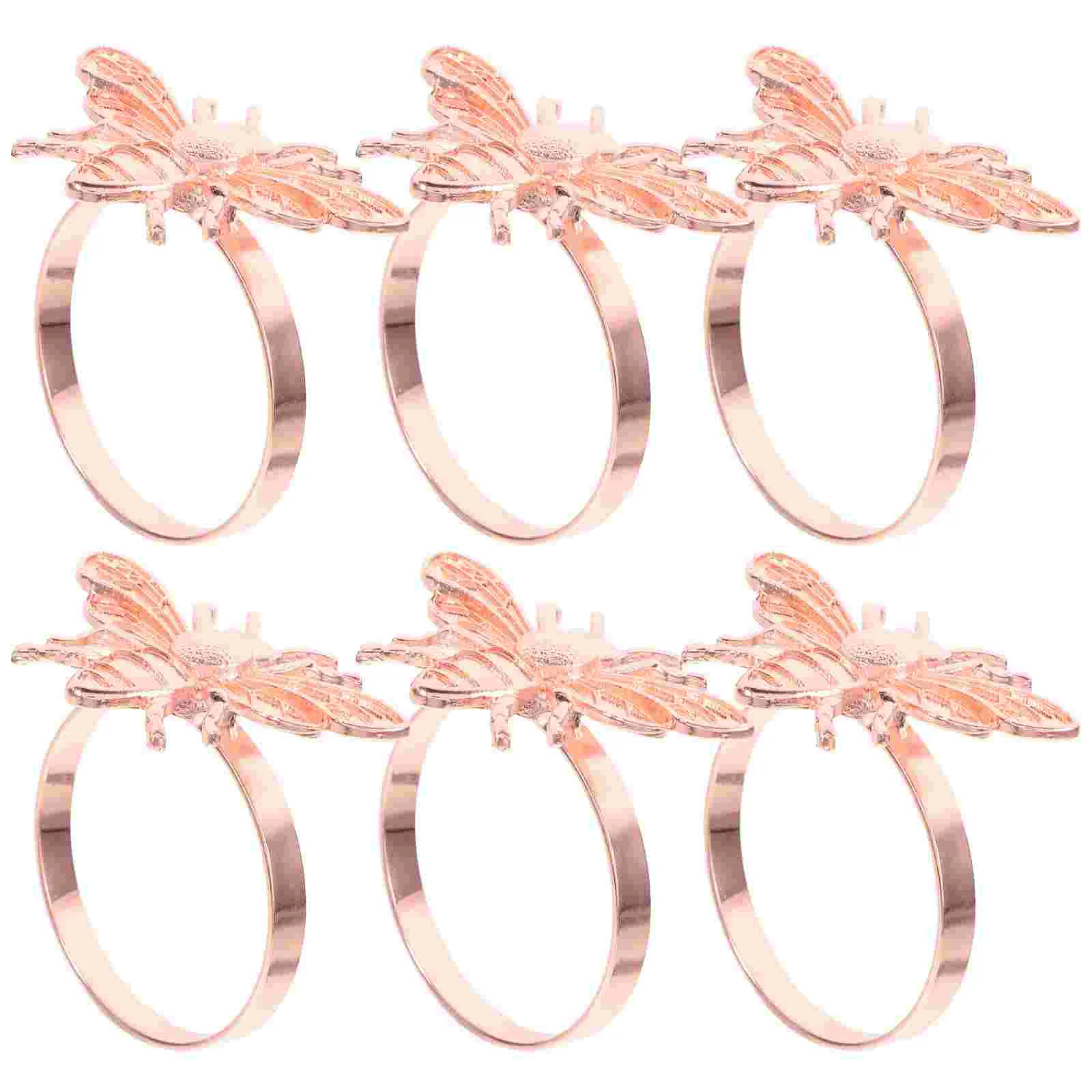 

6 Pcs Napkin Holder Rings Decorate Wedding Accessory Serviette Buckle Party Metal Holders Tissue Clasps
