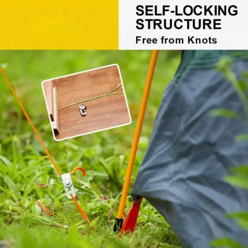 Knot Easy Tighten Rope Kit for Camping Automatic Lock Hook Self-locking Tent Accessories