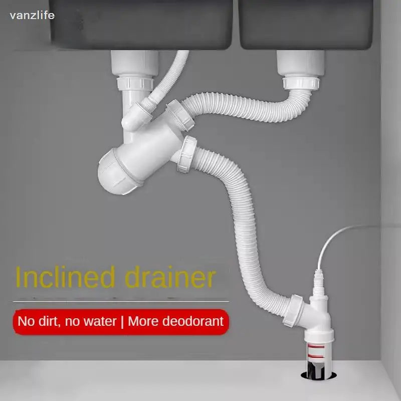 

Kitchen Vegetable Basin Downcomer Accessories Sink Drainer Set Deodorant Drain Pipe Scullery Pool Pipe